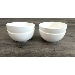 Mikasa Lausanne Dessert‎ Fruit Bowls 4 1/2" All White Smooth Bone China Set 4